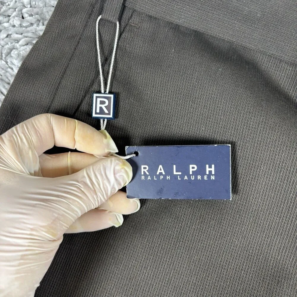 Ralph Ralph Lauren Wrinkle Resistant Flat Front Pants Men's 40x30 Brown NWTS
